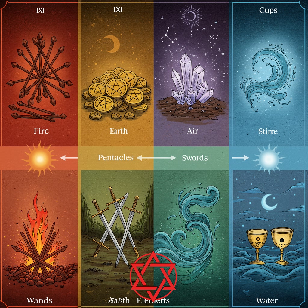 Mapping the Correspondences: Linking Specific Tarot Cards to Astrological Elements